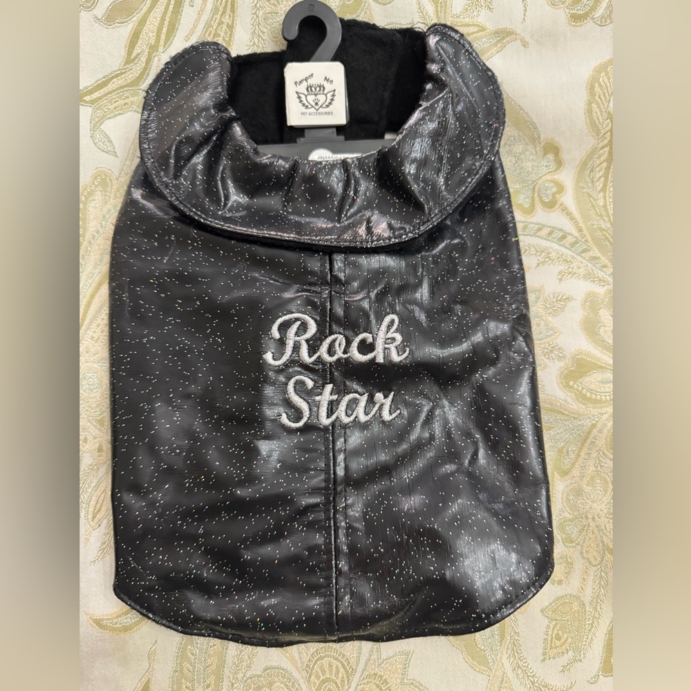 Black Raincoat for Pets with High Collar and Faux Fur Trim